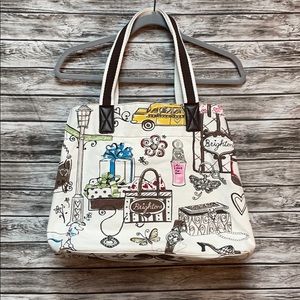 Brighton Cream Print Canvas Tote With Handles